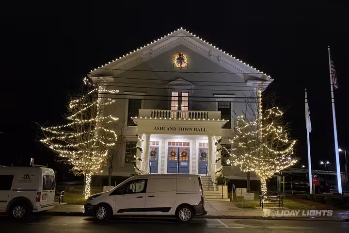 Municipal holiday lights installation in New Jersey