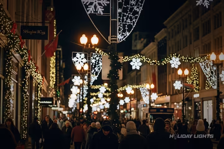 Municipal holiday lights installation in New Jersey