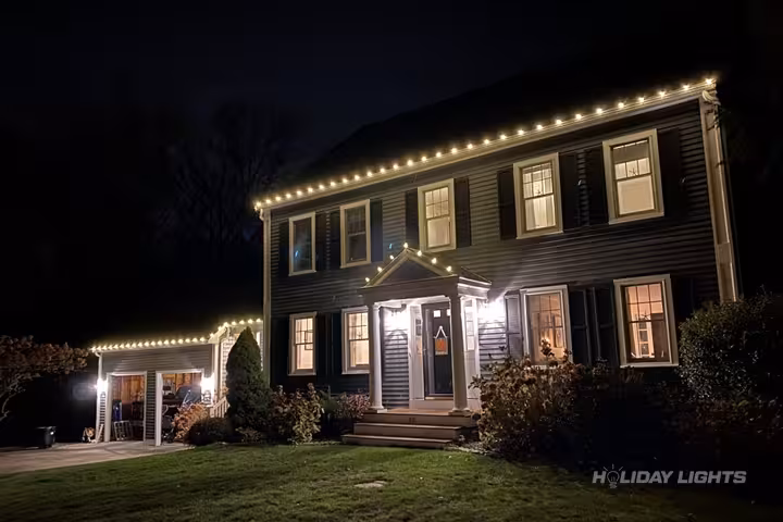 Cohasset House Decorated For Christmas - Residential Christmas lights installation in New Jersey